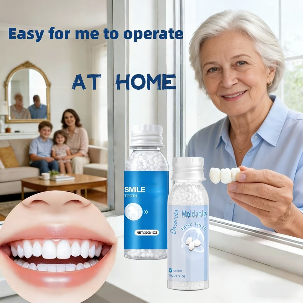 Moldable Fake Teeth Kit for Adults & Seniors, Temporary Dental Veneers Missing Tooth Filling Snap On Teeth — image 7