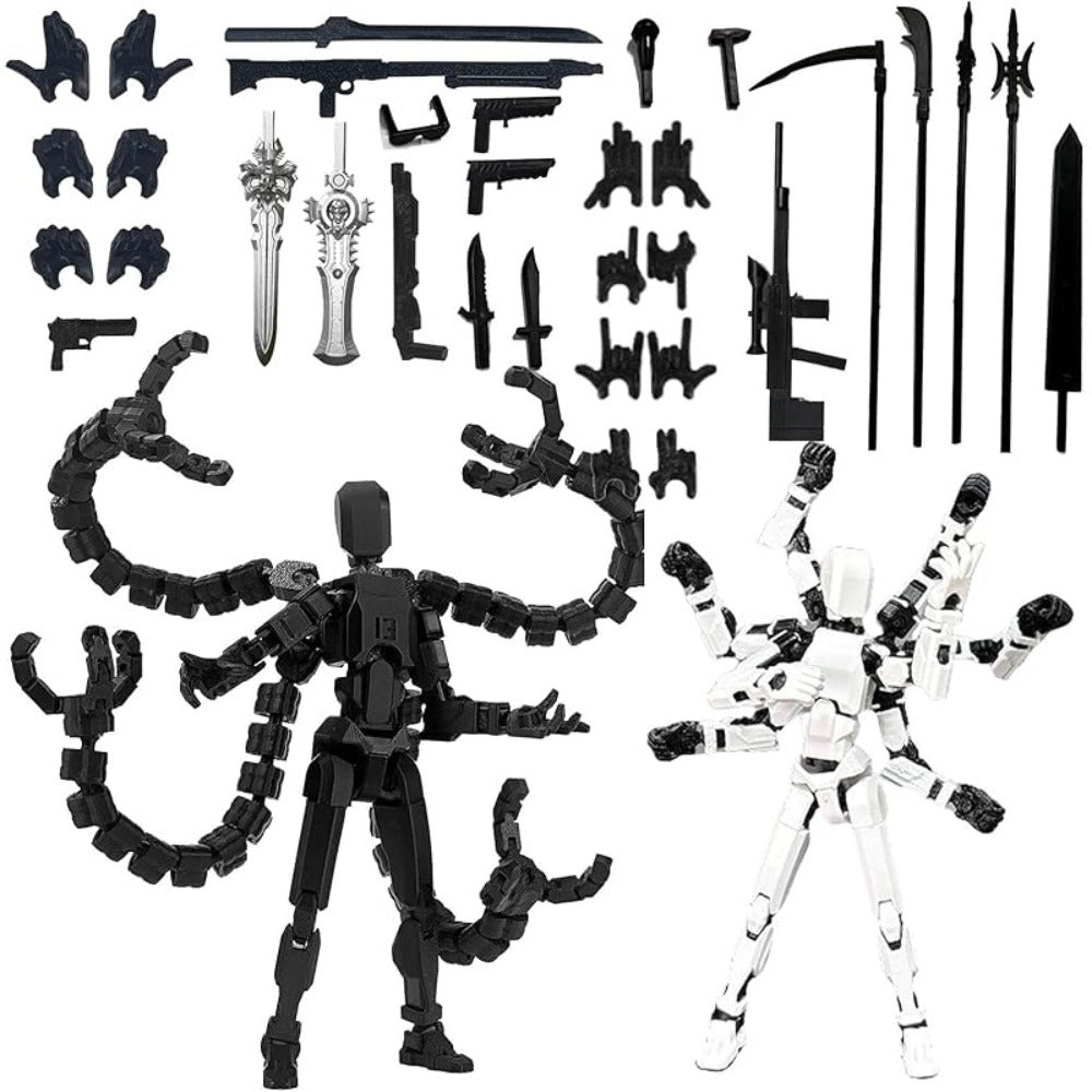 3D Printed Action Figure Set 2pcs T13 – 5.5 Inch Assembled Collectible Desktop Ornament Toy Figures for Game Enthusiasts — im