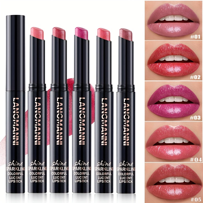 Lipstick Set, LANCMANNI 5-Color Angled-Tip Shine Collection with Two numbered shade-group Options — image 9