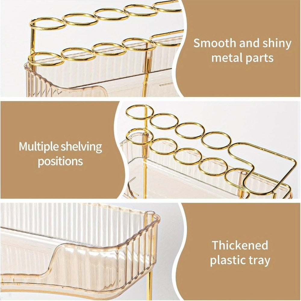 Bathroom Countertop Organizer with 2- or 3-Tier Trays and Brush Rings — image 7
