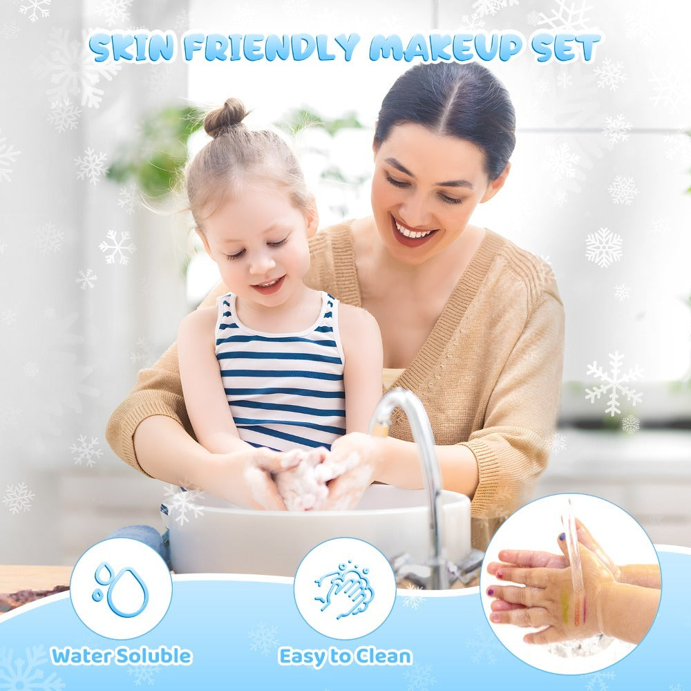 Princess Makeup Set for Girls Ages 3-12, 58 PCS Pretend Play Makeup Kit with Brushes & Case, Skin-Friendly Beauty Toy — image