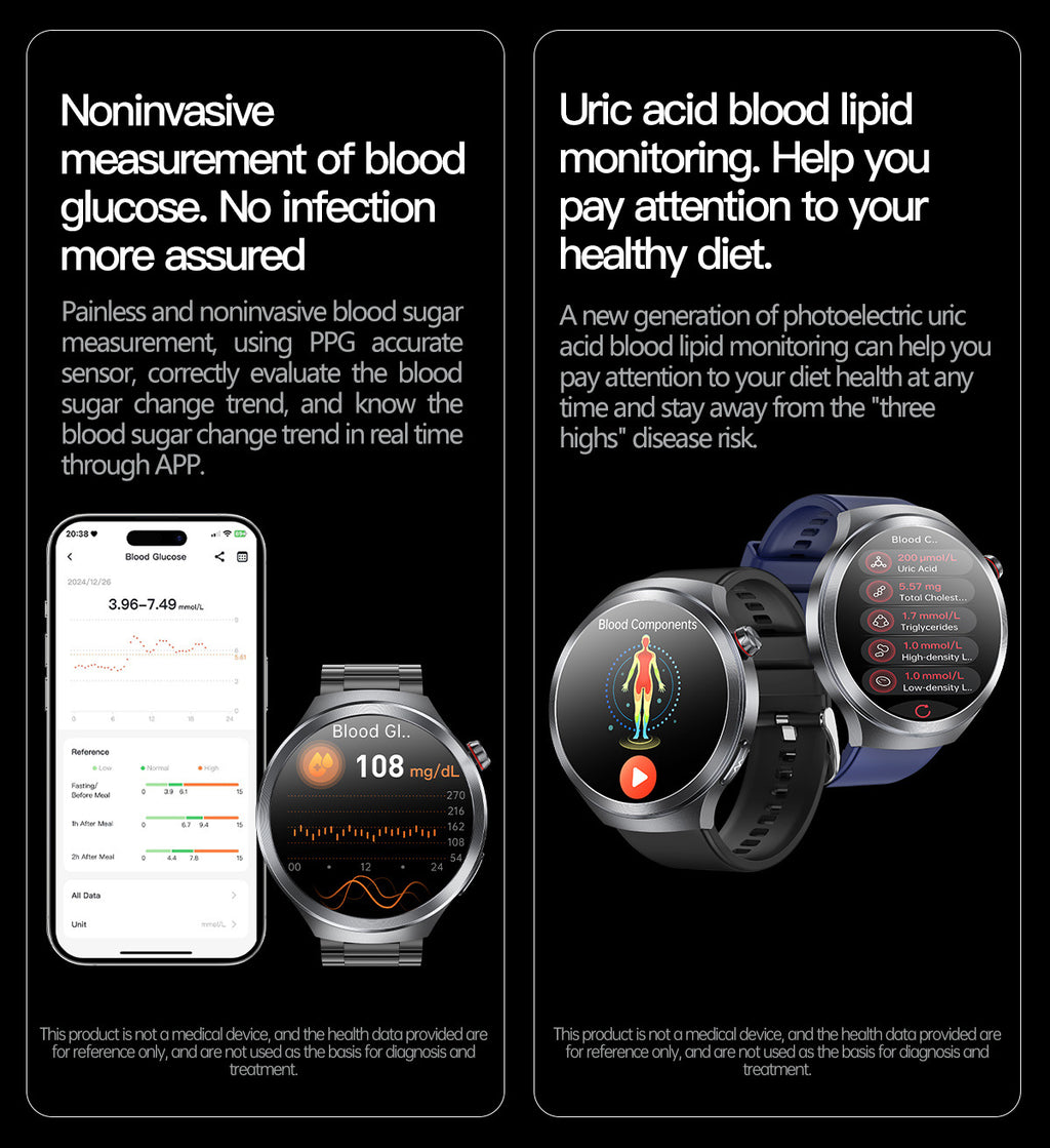 Smart Watch AMOLED Screen ECG Heart Rate Pressure Blood Oxygen Health