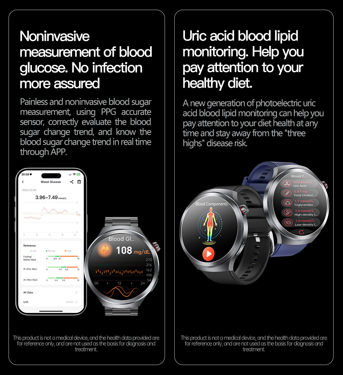 Smart Watch AMOLED Screen ECG Heart Rate Pressure Blood Oxygen Health