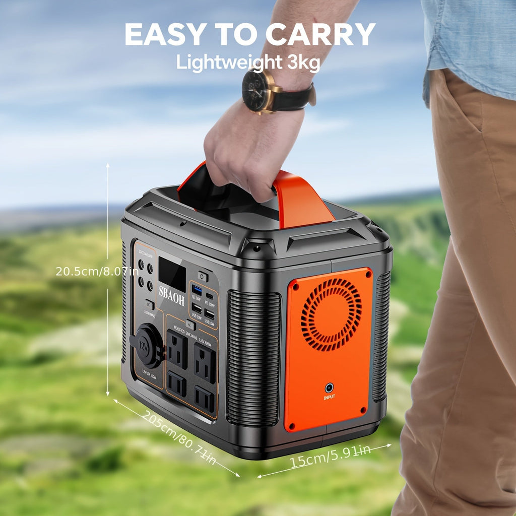 Portable Power Station 296Wh 300W with AC, DC, USB, LED Light and Optional 60W Solar Panel — image 3
