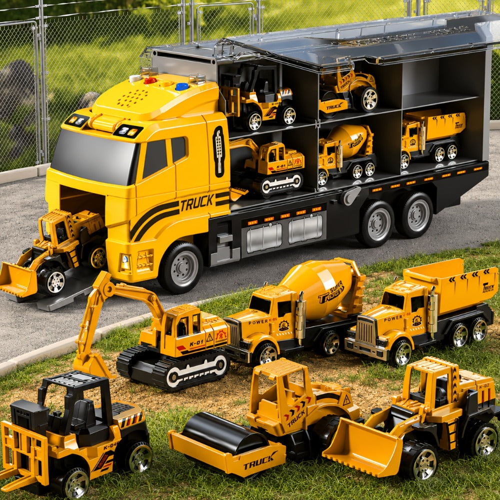 13-in-1 Construction Truck Vehicle Toy Set with Die-Cast Metal Cars & Play Mat with the Listed Color, Size or Set Options for