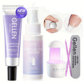 Press-On Nail Glue Gel Kit 30g with UV Lamp – Strong Long-Lasting Solid Nail Glue, 60ml Remover & Buffer for False Nails — im