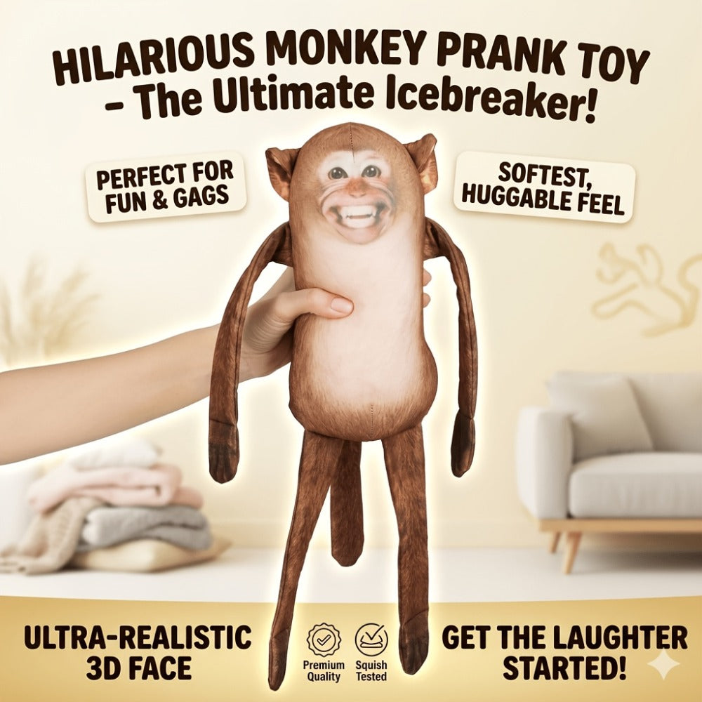 Magnetic Monkey Plush Toy 9.8 Inch, Funny Hanging Fridge Magnet Stuffed Animal Mischief Monkey for Office Home Kitchen Locker