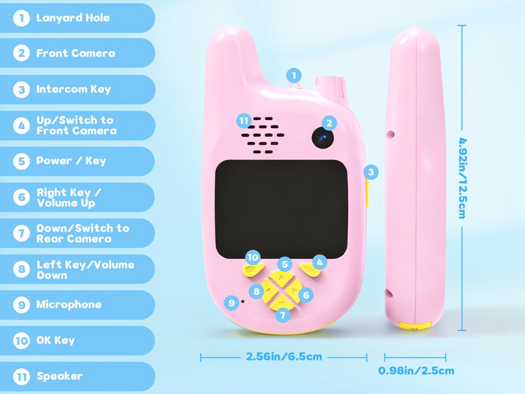 Walkie Talkies, Kids Video 2 Pack Video Call, Voice Changer & Dual Camera, Long Range Outdoor Toy — image 17