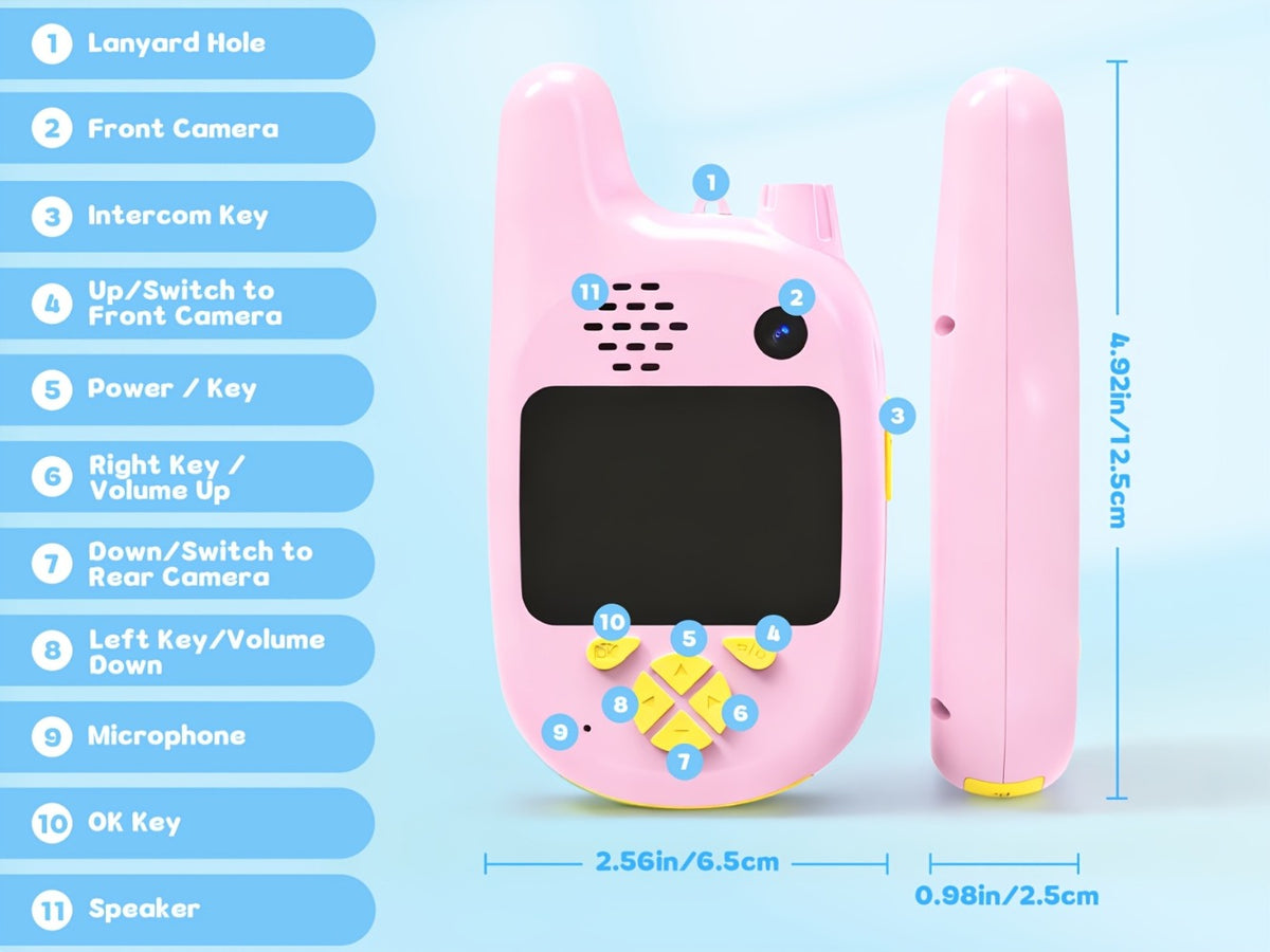 Walkie Talkies, Kids Video 2 Pack Video Call, Voice Changer & Dual Camera, Long Range Outdoor Toy — image 17