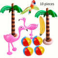 Hawaiian Luau Inflatable Party Decorations 10-Piece Set – 2 Palm Trees, 2 Flamingos, 4 Beach Balls, Parrot & Banana — image 1