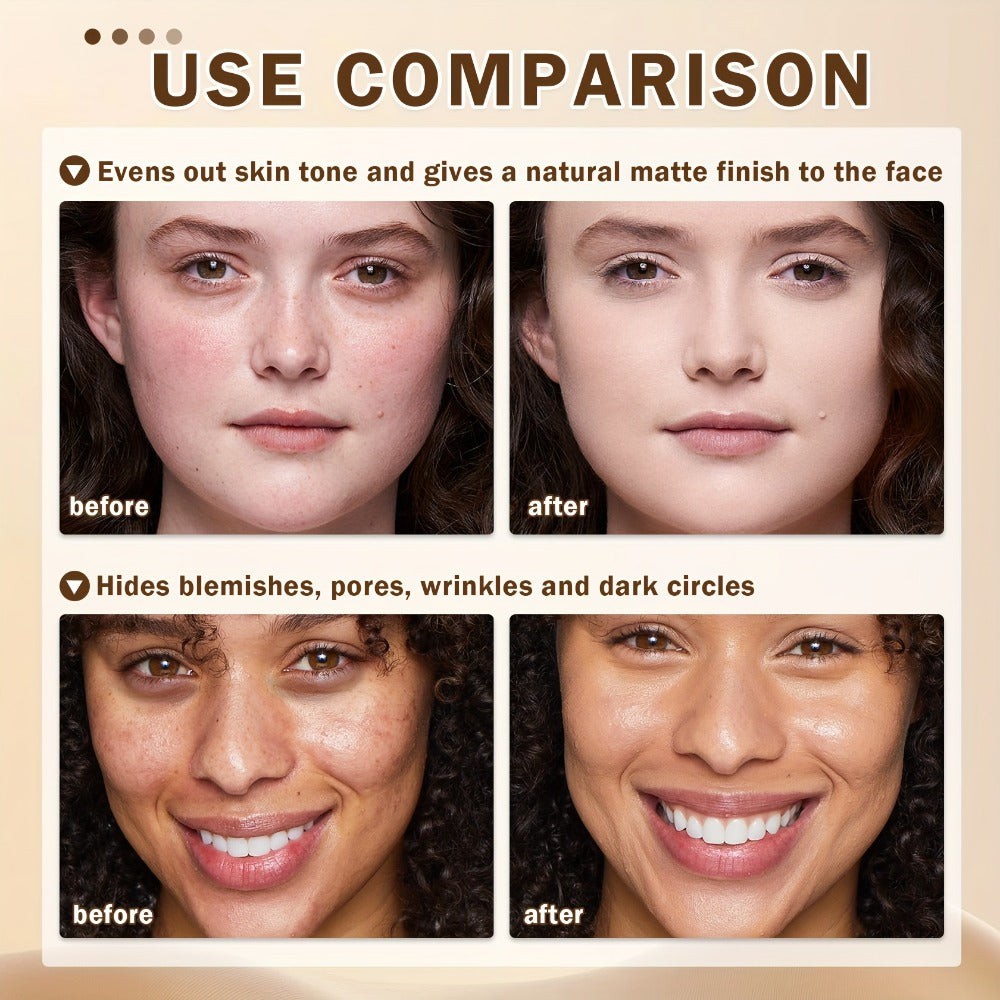 Liquid Foundation & Primer Set for Mature Skin 3-in-1 CC Cream BB Cream Silky Smooth Formula, for Makeup, Travel and Everyday