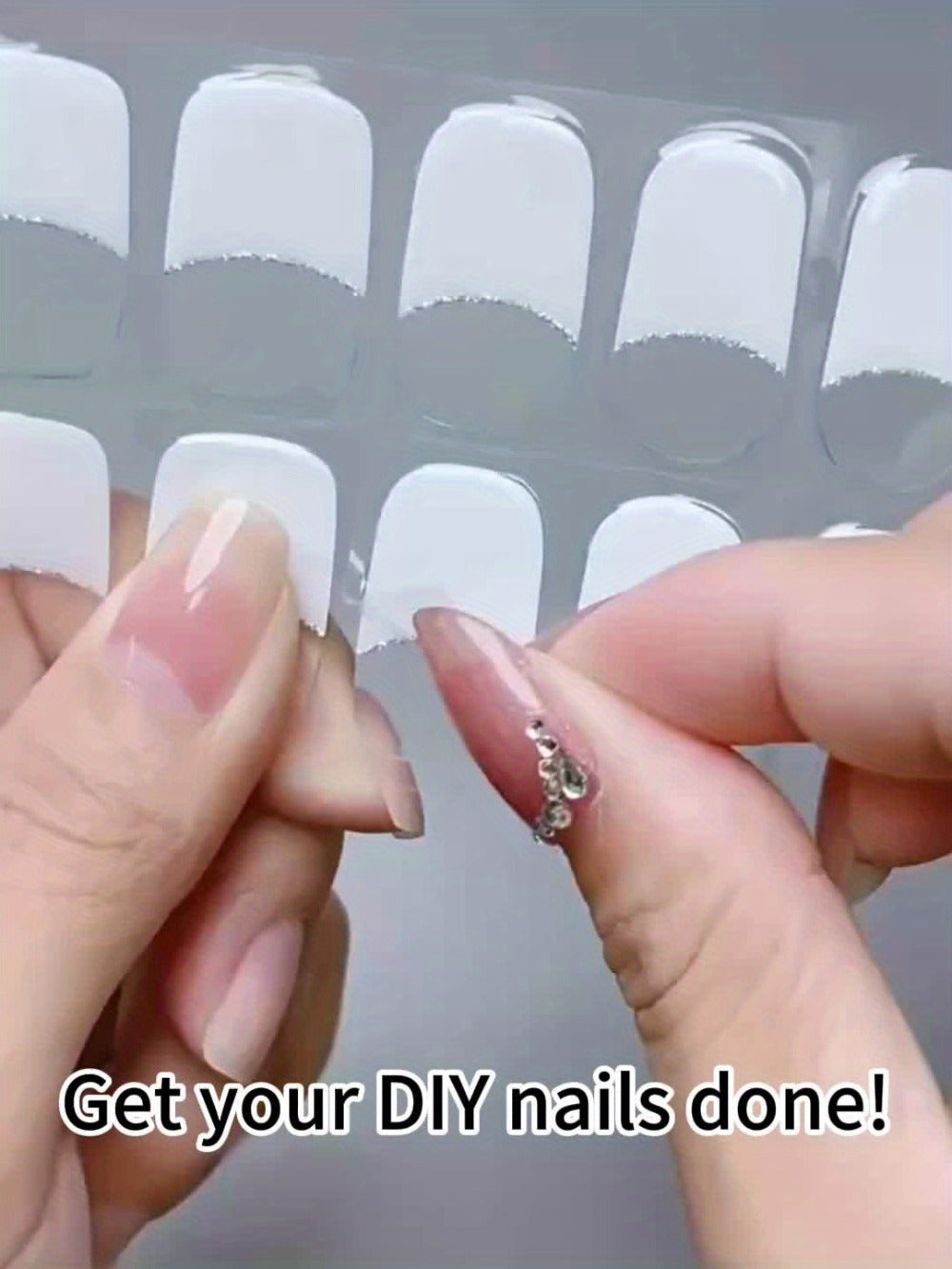 Semi Gel Nail Polish Stickers Kit 20Pcs with 12W LED Nail Lamp 8-Bead Curing Light Full-Wrap Nail Stickers — image 11