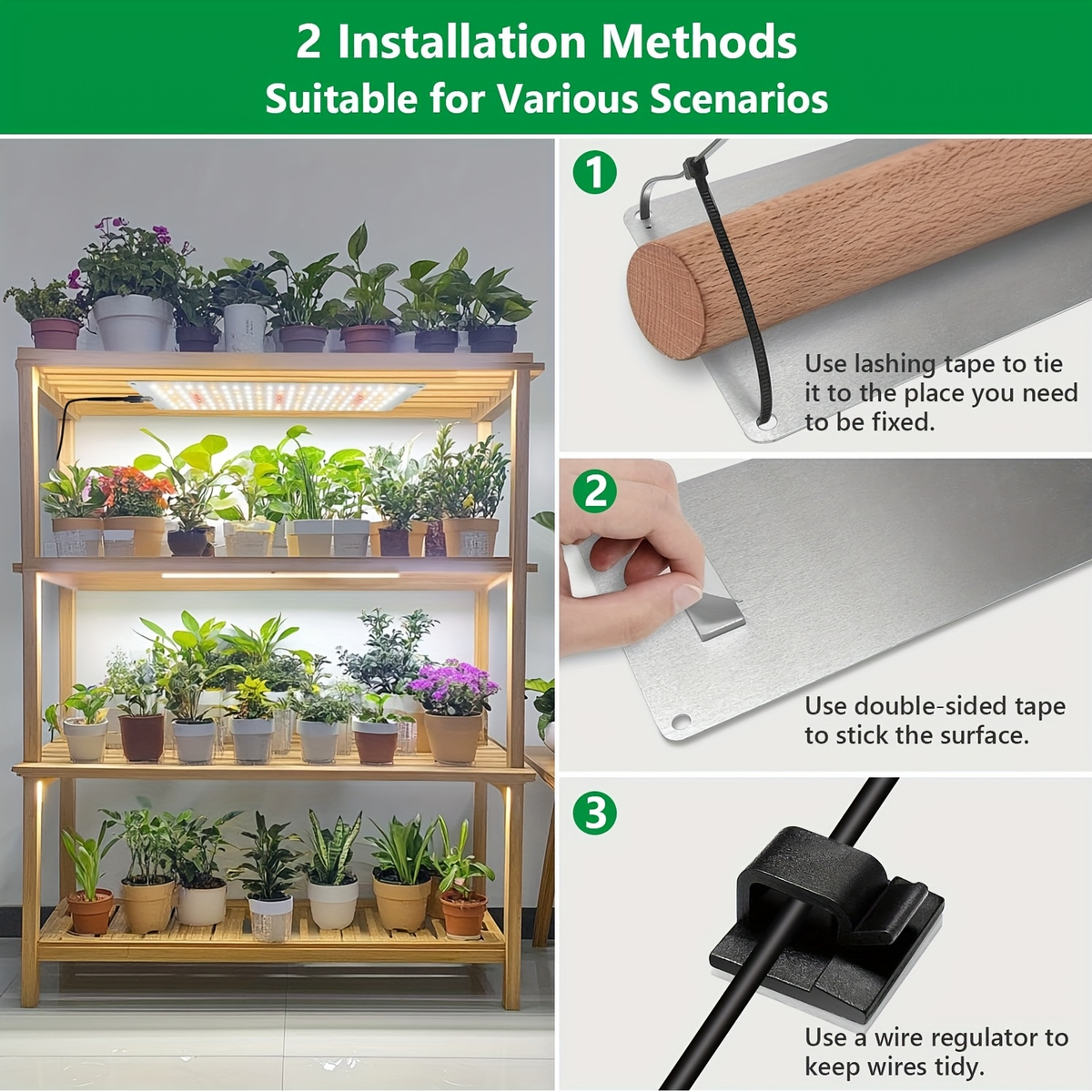 Under-Shelf LED Plant Light Panel Set with Dimming and Timer Controls, 2 or 4 Pack for Indoor Racks — image 8