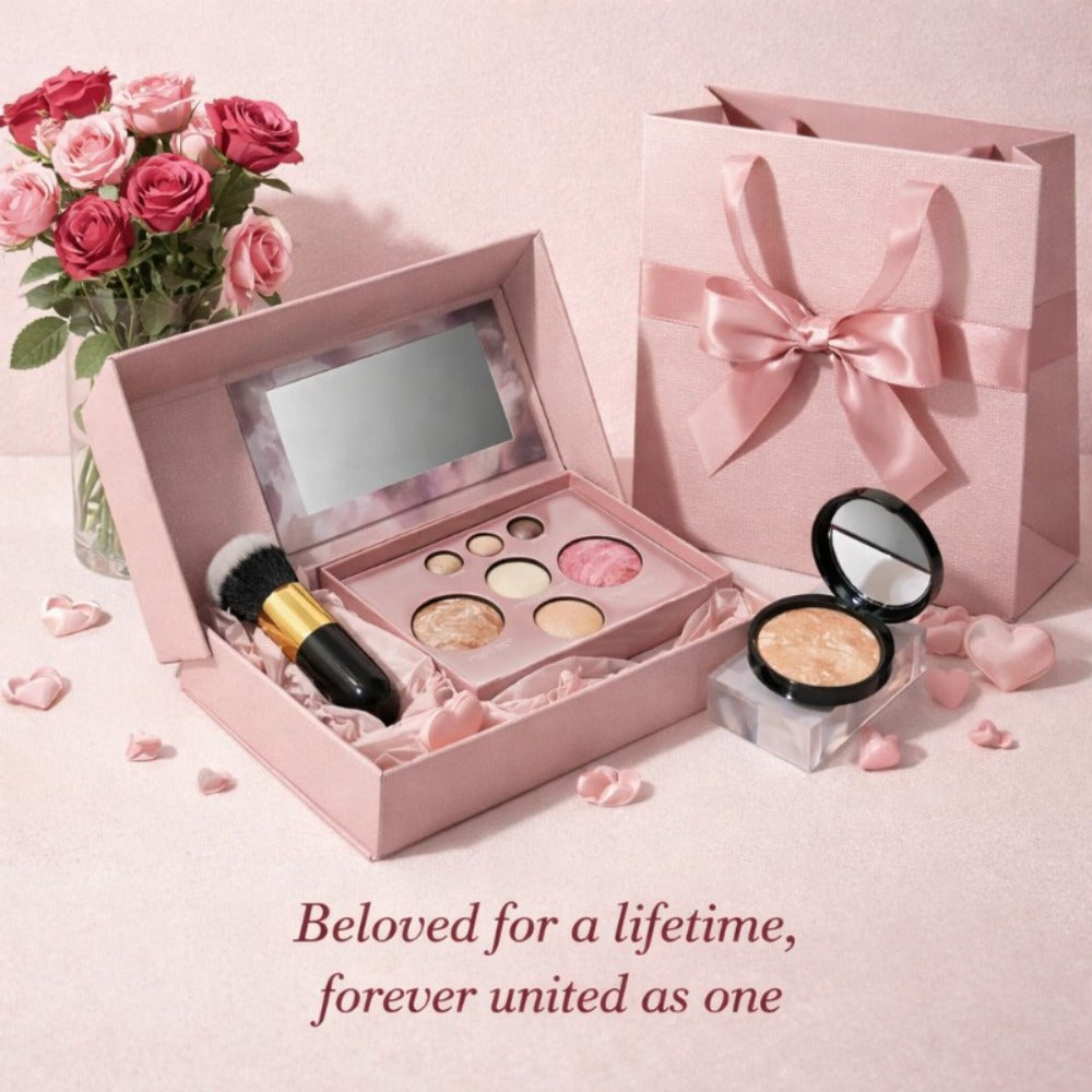 All-in-One Baked Makeup Palette Set 3pcs for Women, 7-Color Face Powder Blush Eyeshadow Trio & Concealer Brush — image 7