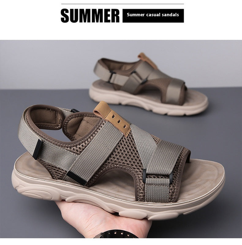 Men's Soft Bottom Non-slip All-matching Outer Wear Roman Beach Shoes