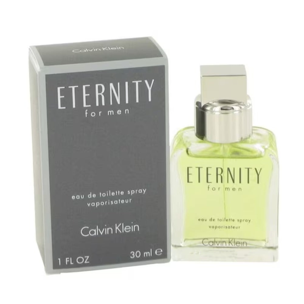 Cologne Eau de Parfum for Men Calvin Klein Eternity with Clear Spray Bottle and Gray Presentation Box — image 1