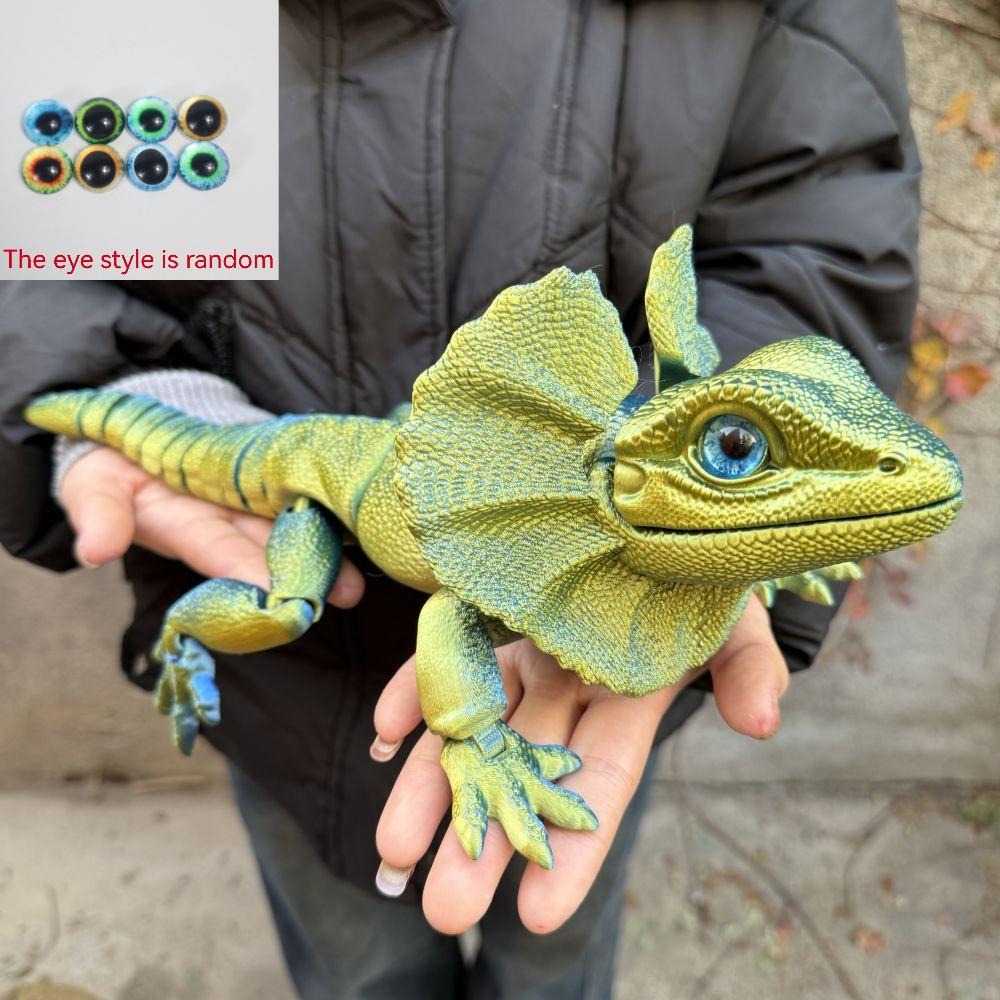 Frilled Neck Lizard Figurine 3D Printed, Large Umbrella Lizard Animal Sculpture 8 Color Styles — image 12