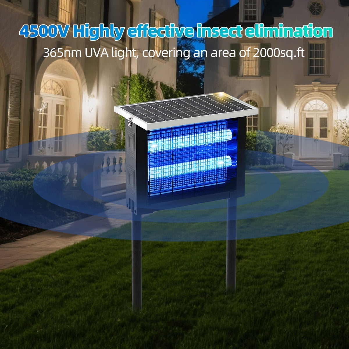 Solar Bug Zapper Outdoor Rechargeable | Patio Garden Backyard Camping — image 11