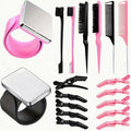 Hair Sectioning Clips 18-Piece Set with Crocodile Clips, Silicone Patting Separator & Curling Wrist Bracelet – Salon Perming 