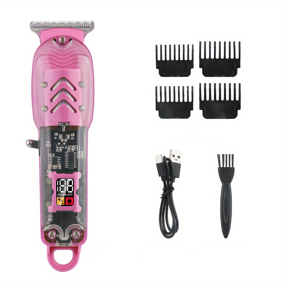 Hair Clipper Transparent-Shell Cordless Trimmer with LED Battery Display, USB Charging and Five Colors — image 10
