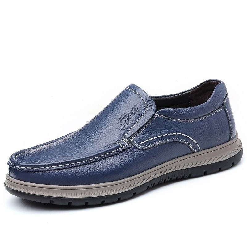 Men's Waterproof Leather Casual Shoes - Lightweight All-Weather Trainers