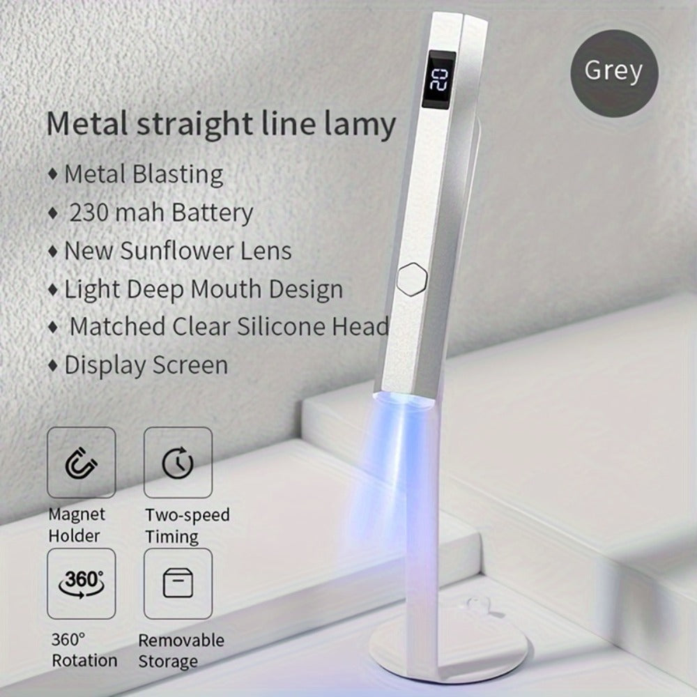 Handheld UV LED Nail Lamp with Magnetic Stand, 20/60s Timer Display, Type-C Port and Five Colors — image 6