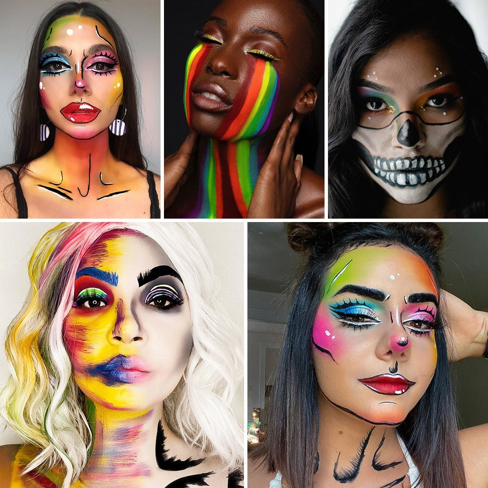 Oil-Based Face Body Paint Palette 20 Colors 168g – Halloween SFX Makeup Kit Black White Flash Tattoo Cosplay — image 6