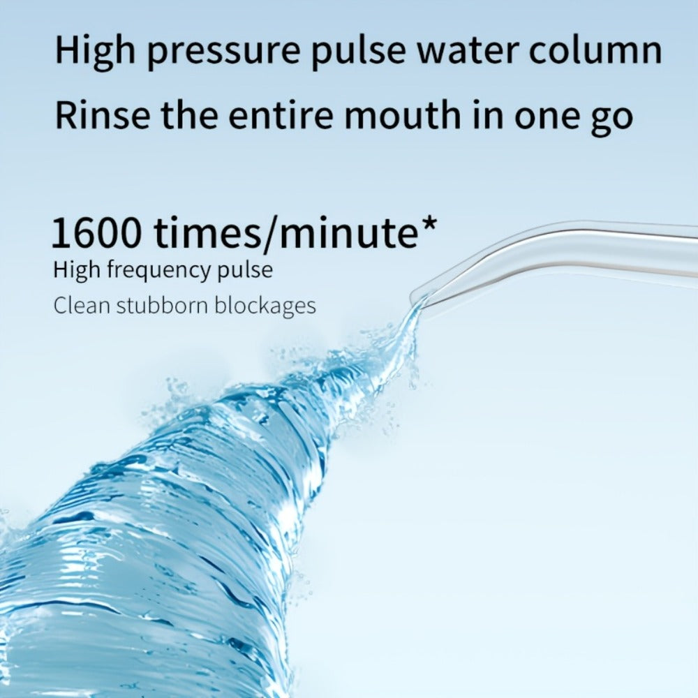 Water Flosser Portable Three-Mode Oral Irrigator with Brush Head Attachment, USB Charging and White, Black or Pink Options — 