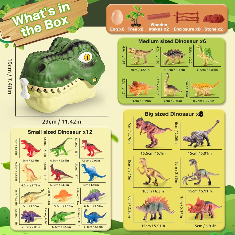 Dinosaur Toys for Boys 46pcs Realistic Jurassic Dinosaur Figures Set with Eggs, Trees & Fence — image 5