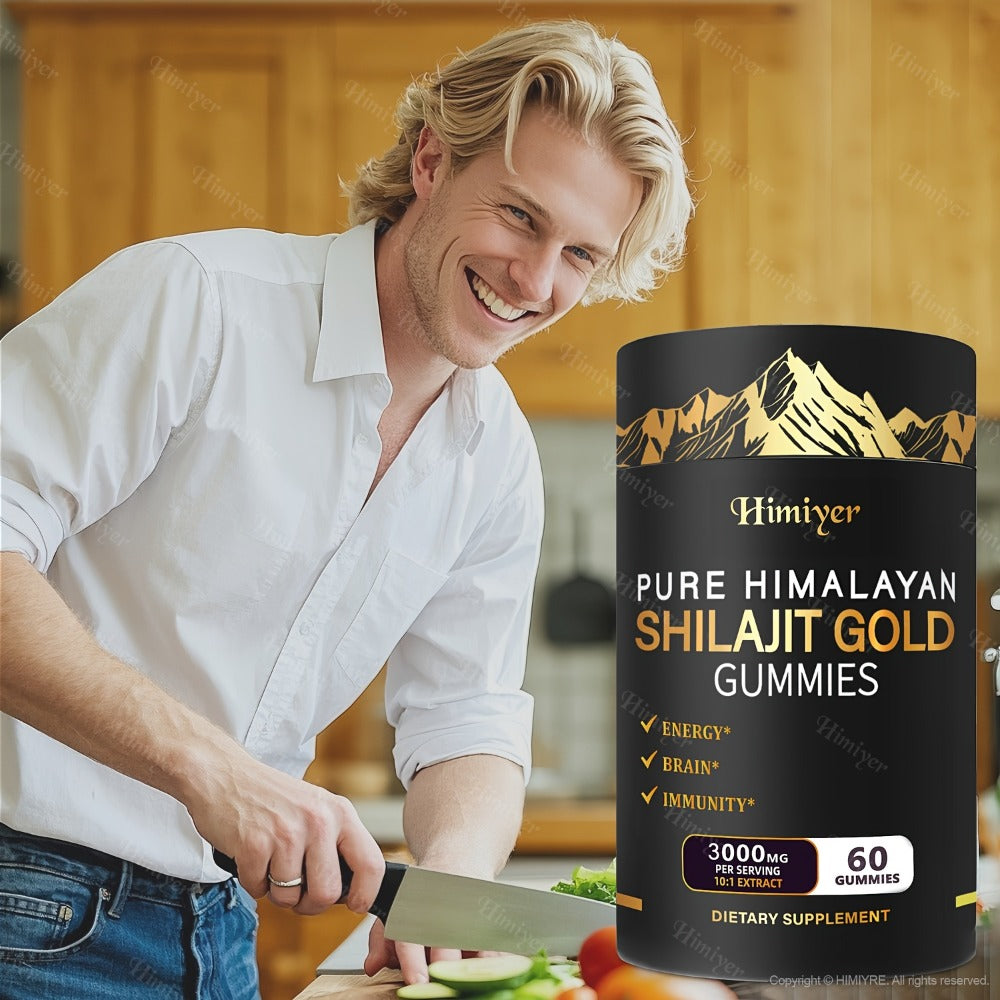 Shilajit Supplement 3000mg with Ginger, Ginseng & Ashwagandha – Pure Fulvic Acid & Multi-Mineral Phytonutrient Formula for En