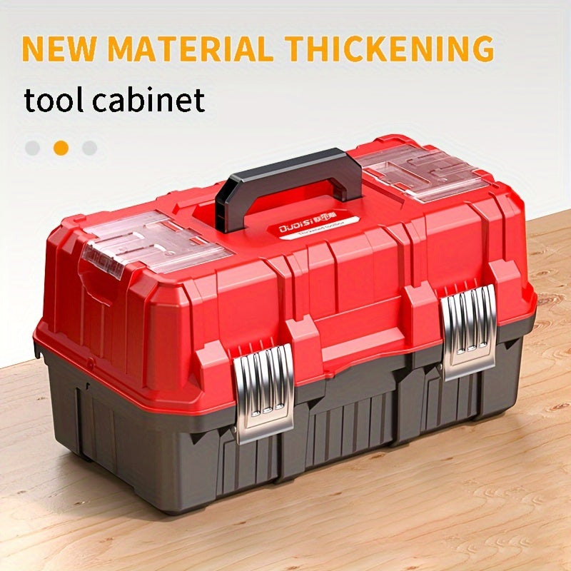Portable Toolbox Organizer with Tray & Dividers – 17/21 Inch Heavy-Duty 3-Layer Folding Tool Storage Box for Home, Garage & W