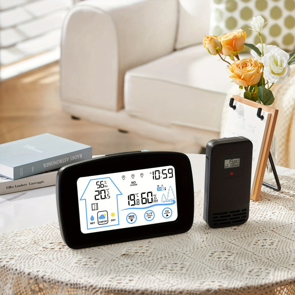 Digital Weather Station | Touch Screen Clock Thermometer Hygrometer — image 1