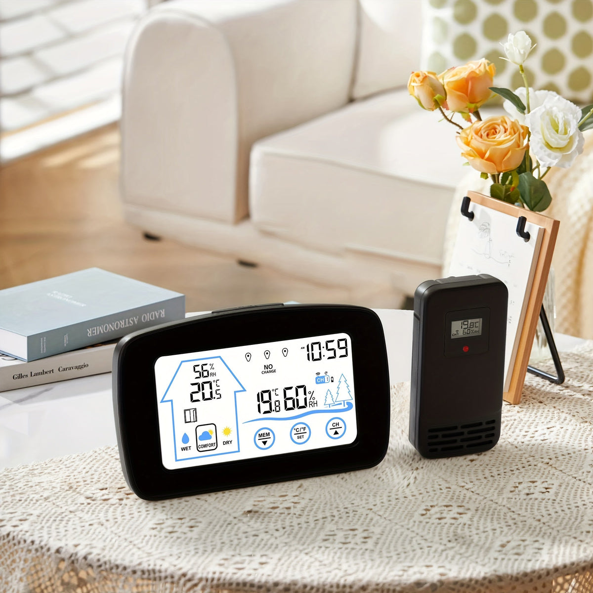 Digital Weather Station | Touch Screen Clock Thermometer Hygrometer — image 1