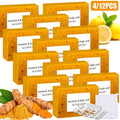 Turmeric and Kojic Acid Bar Soap, 12-Pack of 100g Bars with Lemon and Honey Labels plus Bubble Net — image 11