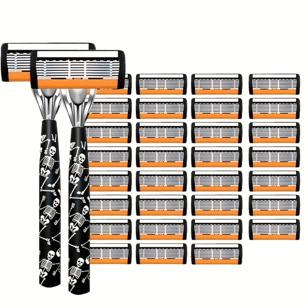 Safety Razor for Men 7-Layer Progressive Blades – Non-Slip Stainless Steel Handle Classic Double Edge Razor for Beard & Musta