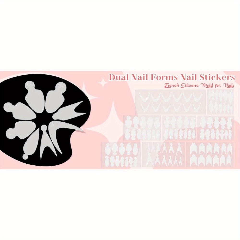 Poly Gel Nail Extension Form Kit – 192pcs Dual Forms, 96pcs Reusable Pads, 8 Shapes Acrylic Mold, Brush Pen — image 10