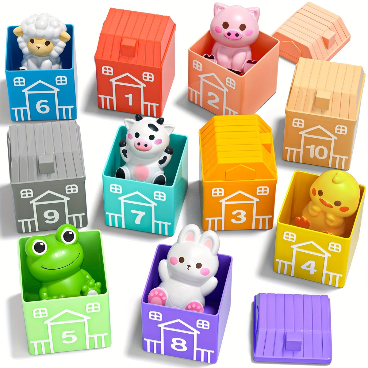 Farm Animal Toys Set 20 Colorful Figures, Educational Barnyard Playset for Toddlers Boys Girls Ages 3+ — image 11