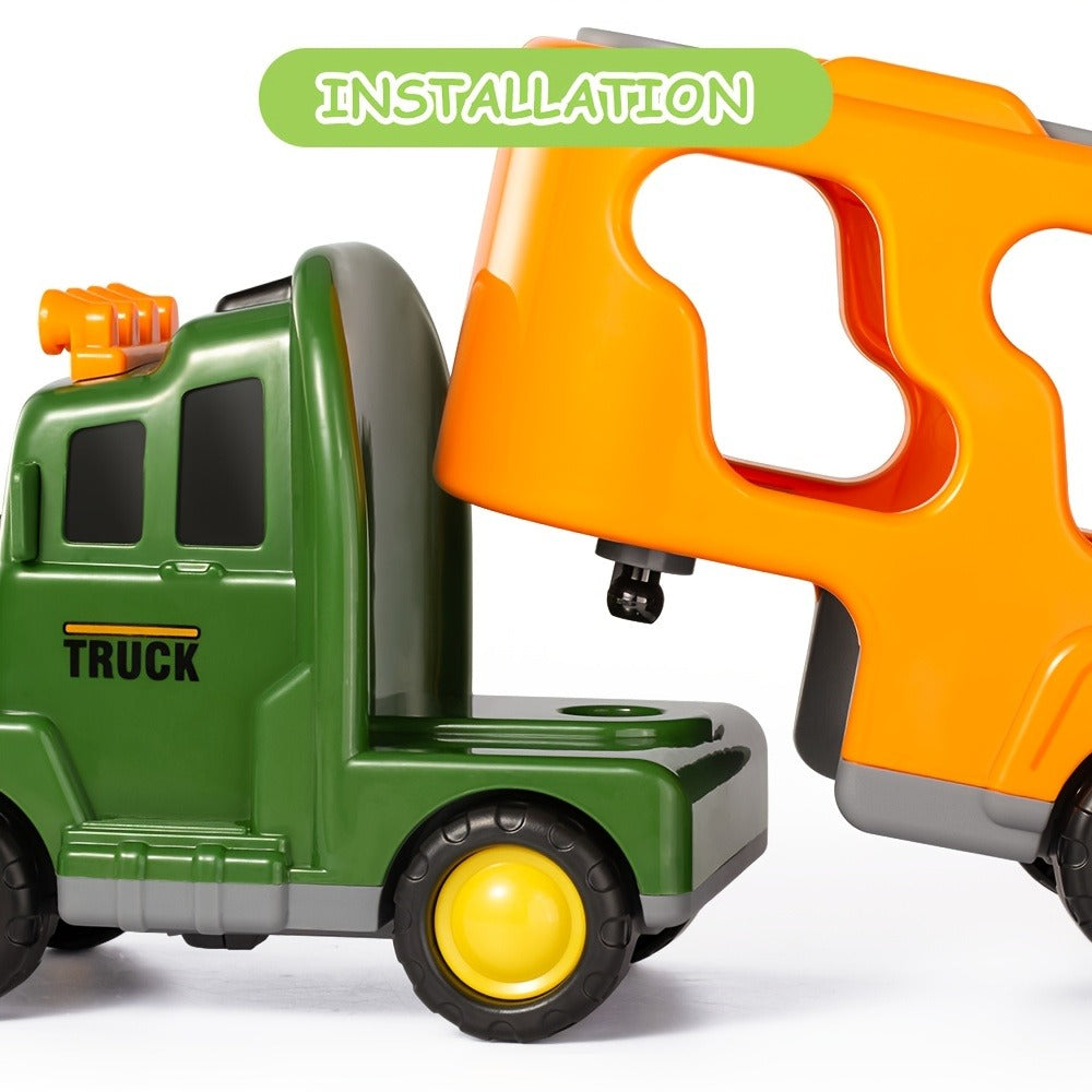 Dinosaur Truck Toy, Push-Action 7-in-1 for Kids Ages 3-5 3 Dino Figures the Listed Color, Size or Set for Everyday Use — imag