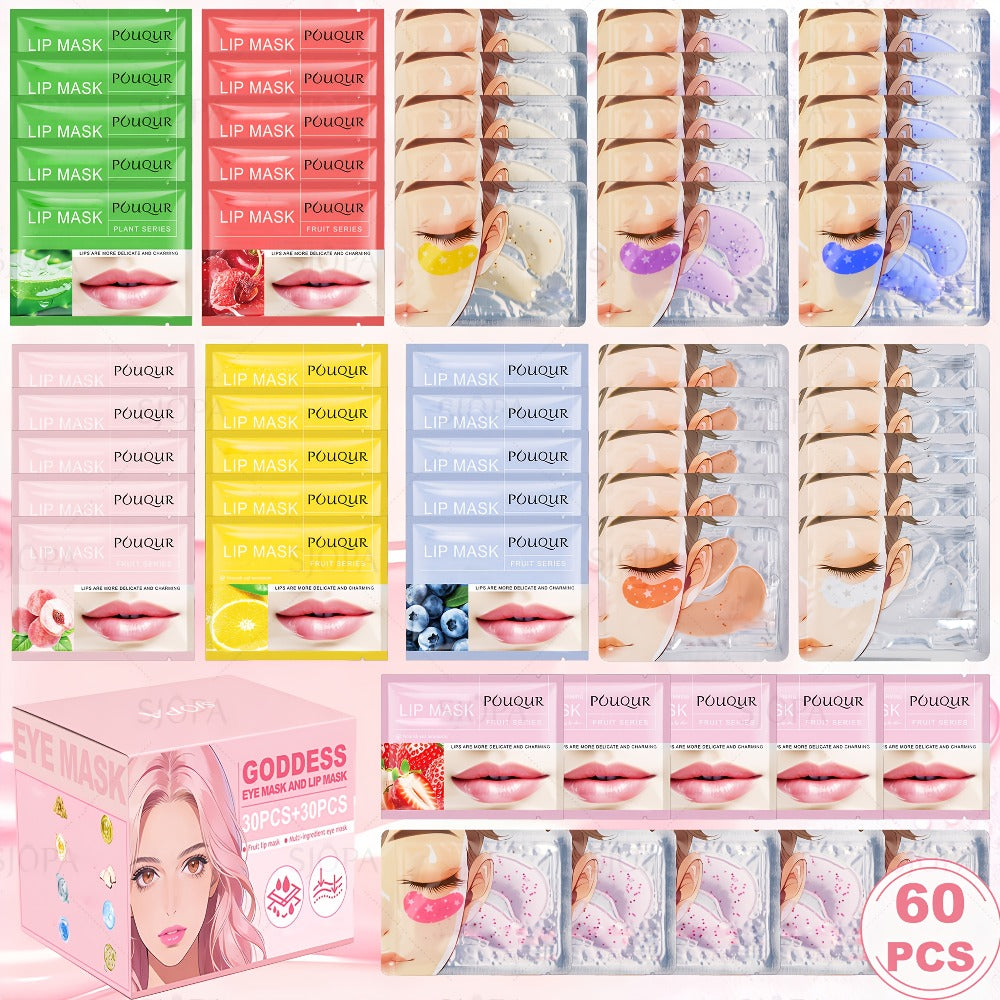 Rose Honey Strawberry Face Mask Set Eye Lip Masks Fruit Extract All Skin Types Skincare Gift Set 32pcs / 60pcs — image 4