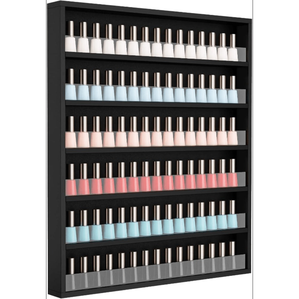 Nail Polish Rack Wall Mount Organizer 6-Tier & 10-Tier with Acrylic Baffle, Salon Display Shelf for Nail — image 3