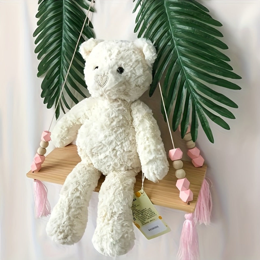 Stuffed Animal White Teddy Bear with Loving Heart Detail, Kawaii Theme and One product details Style — image 11