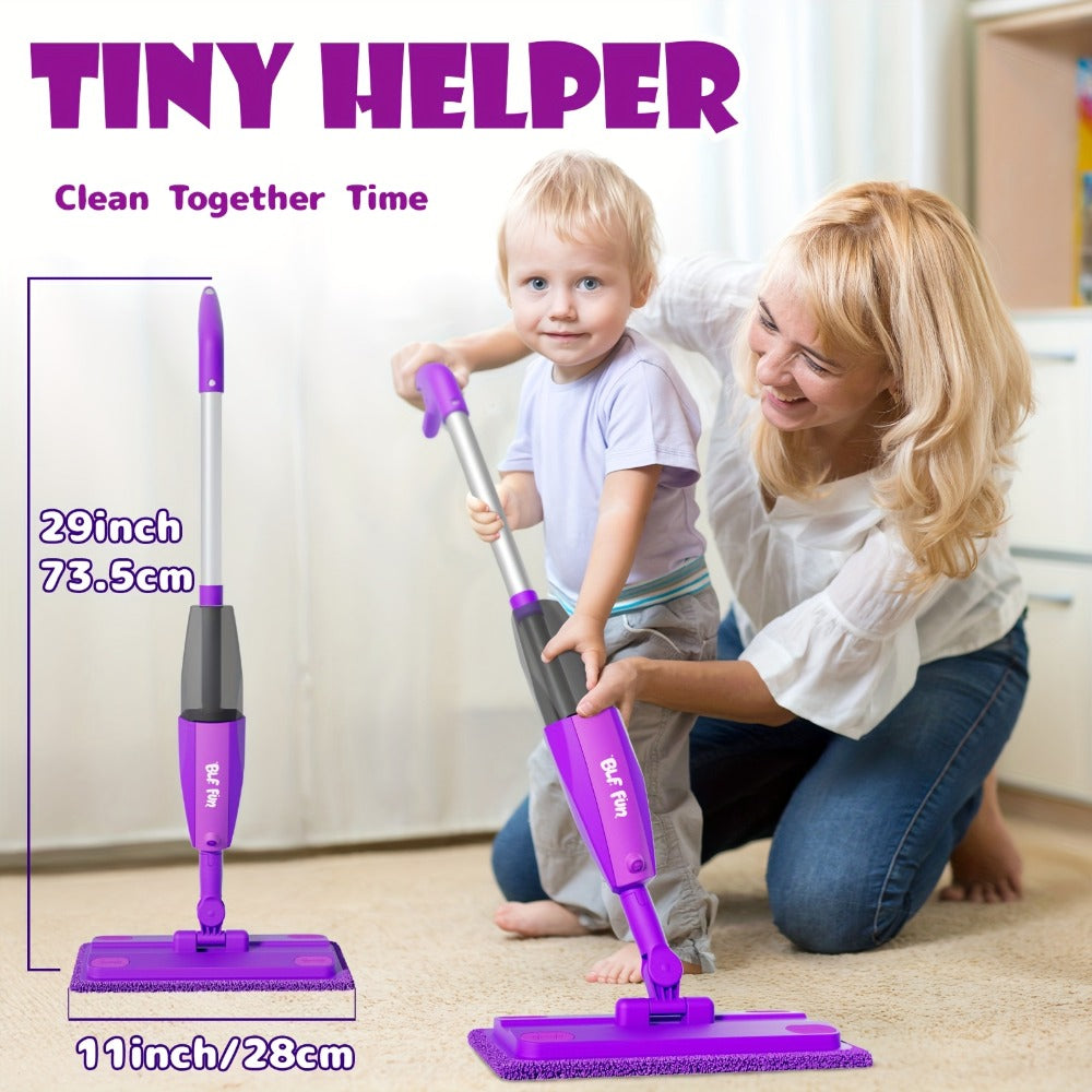 Kids Spray Mop Toy with Water Sprayer, Pretend Play Housekeeping Kit for Floor Cleaning, STEM Educational Toy — image 3