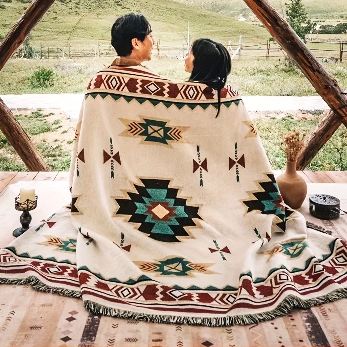 Picnic Blanket Bohemian | Camping Mat Tablecloth Sofa Blanket Indoor Outdoor Universal Carpet — image 7