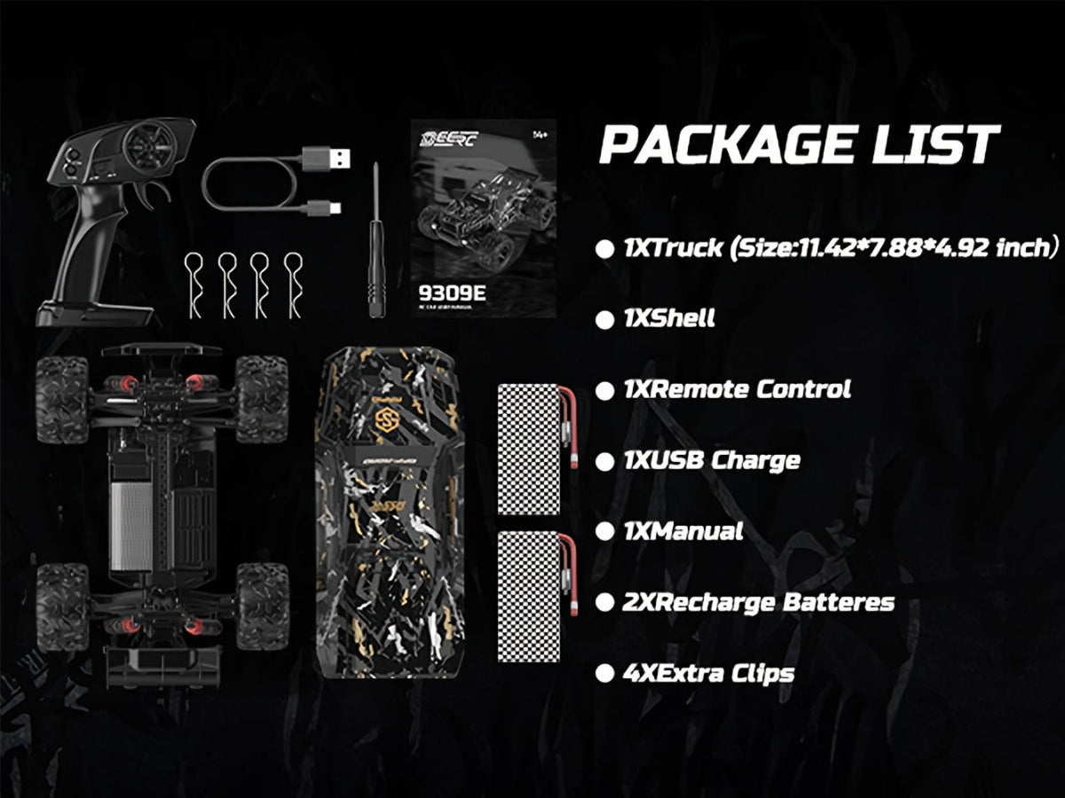 Remote Control Car, DEERC 1:16 4WD Off-Road Truck with 42 km/h Label, Dual 1500mAh Batteries and LED Lights — image 12