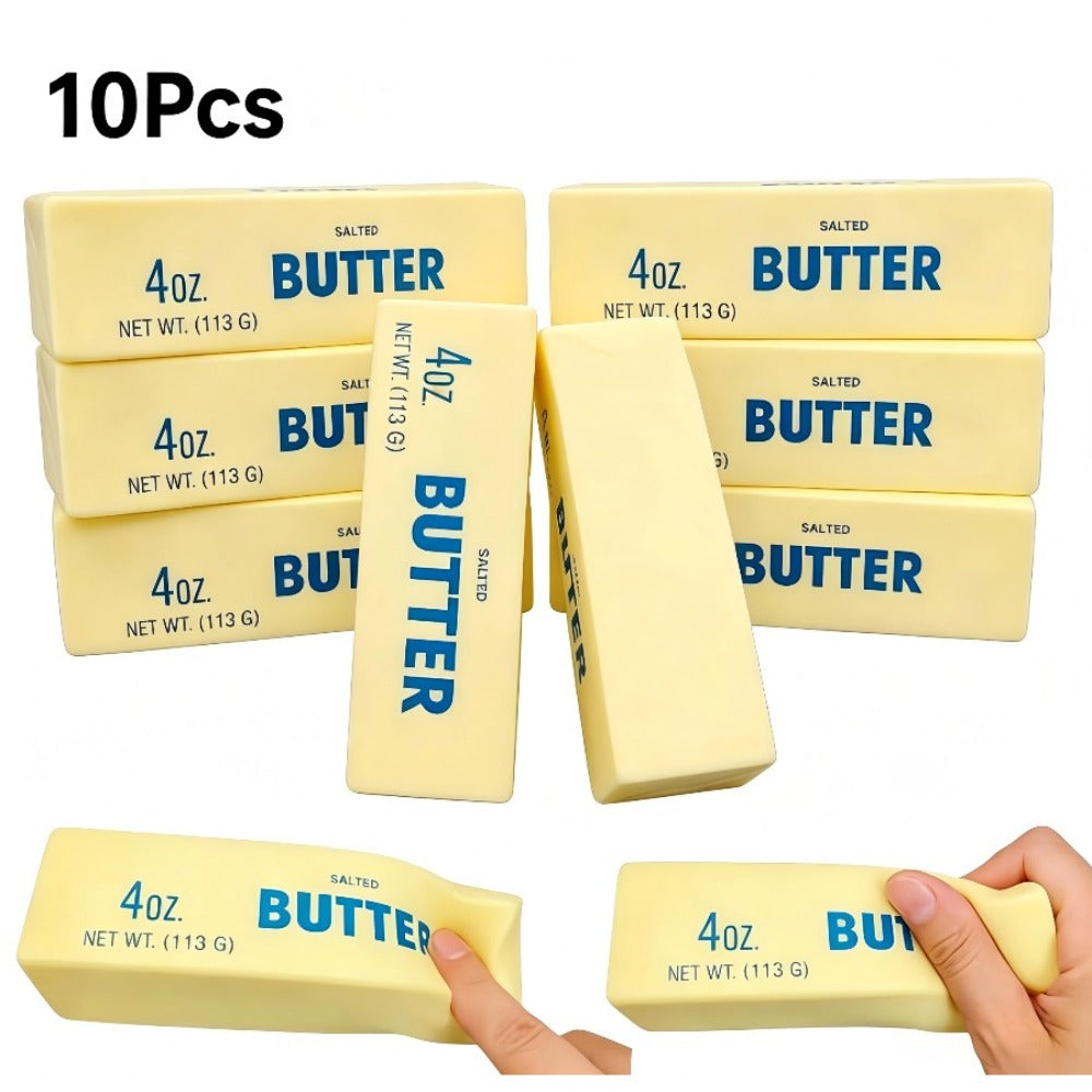 Butter Squishy Toys 10-Pack, Super Slow Rising Butter Stick Squishies, Realistic Food Fidget Toys for Stress — image 2