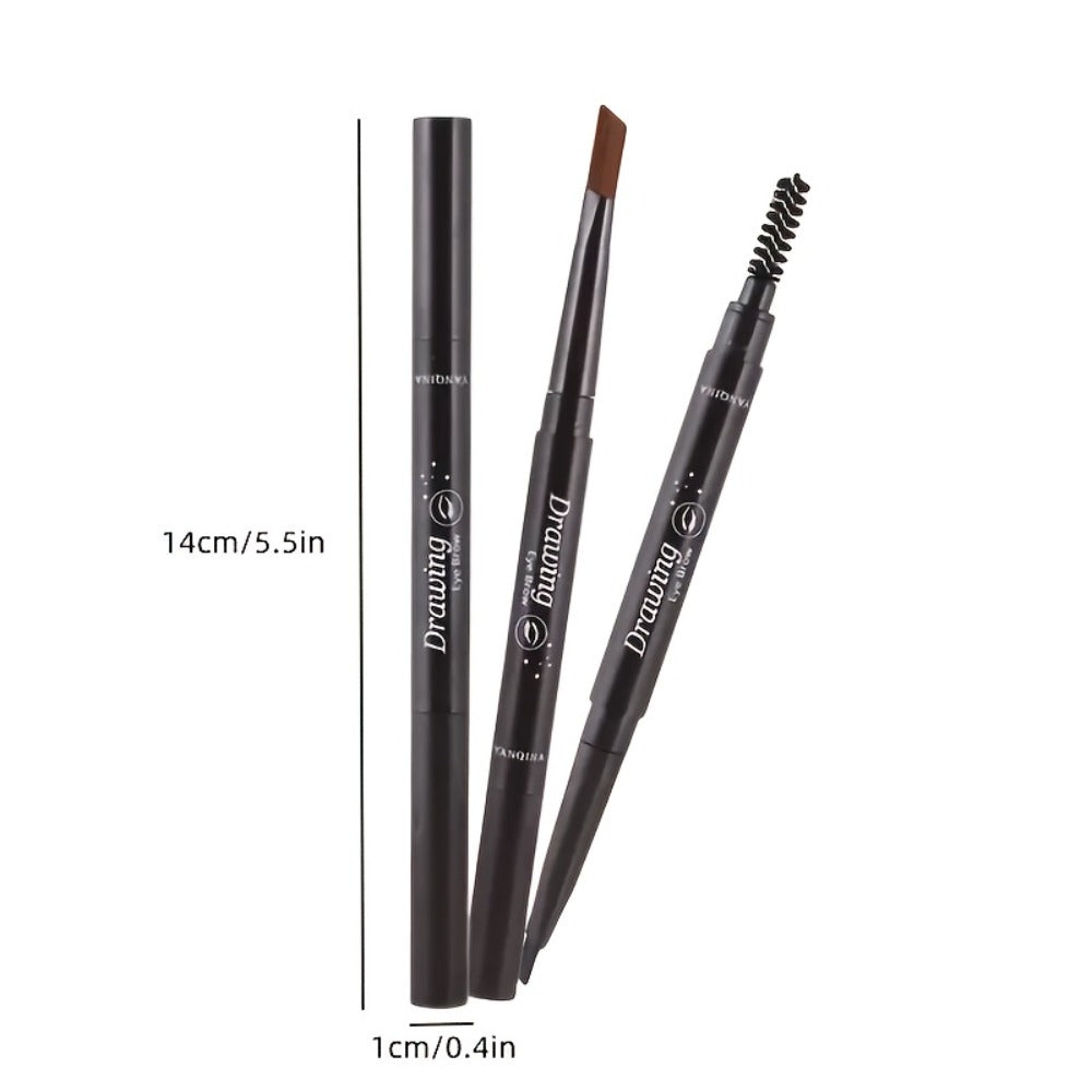 Eyebrow Pencil 12-Pack Double-Ended Waterproof – Automatic Twist-Up Brow Pencil with Spoolie Brush, 4 Natural Shades — image 