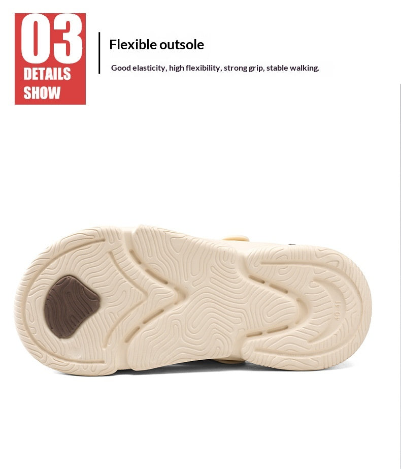 Mens Summer Outdoor Slippers With A Non-slip Step-on-poop Feel