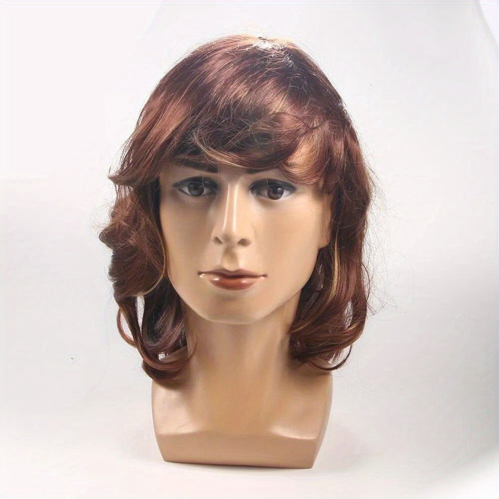 Synthetic Wig 18-Inch Light Brown Straight Style with, Simulated Scalp and Wig Net with Item-Specific Color, Length, Texture 