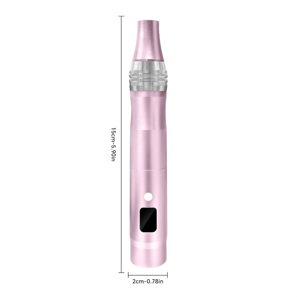 Microneedling Pen Electric 6-Speed Wireless Derma Pen 0.25mm Aluminum Alloy Cordless Skin for Bath Time, Home Spa and Persona
