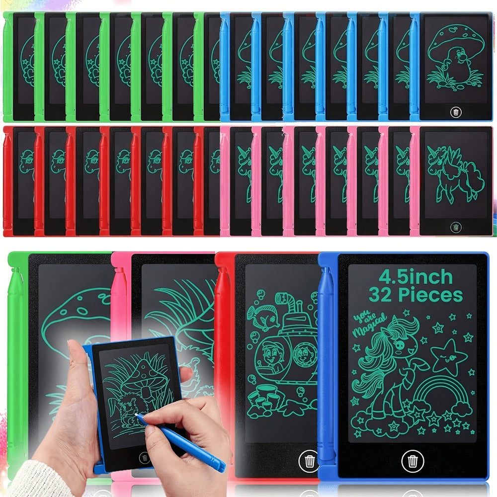 32-Piece 4.5-Inch Mini LCD Drawing Tablet Set with Styluses and Multicolor Frames for Group Activities — image 2